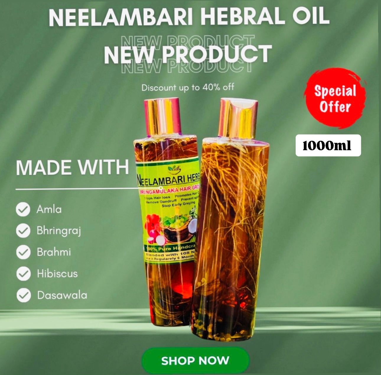 NEELAMBARI ADIVASI HAIR OIL(5.0 ⭐⭐⭐⭐⭐ 16,345 REVIEWS) Globally